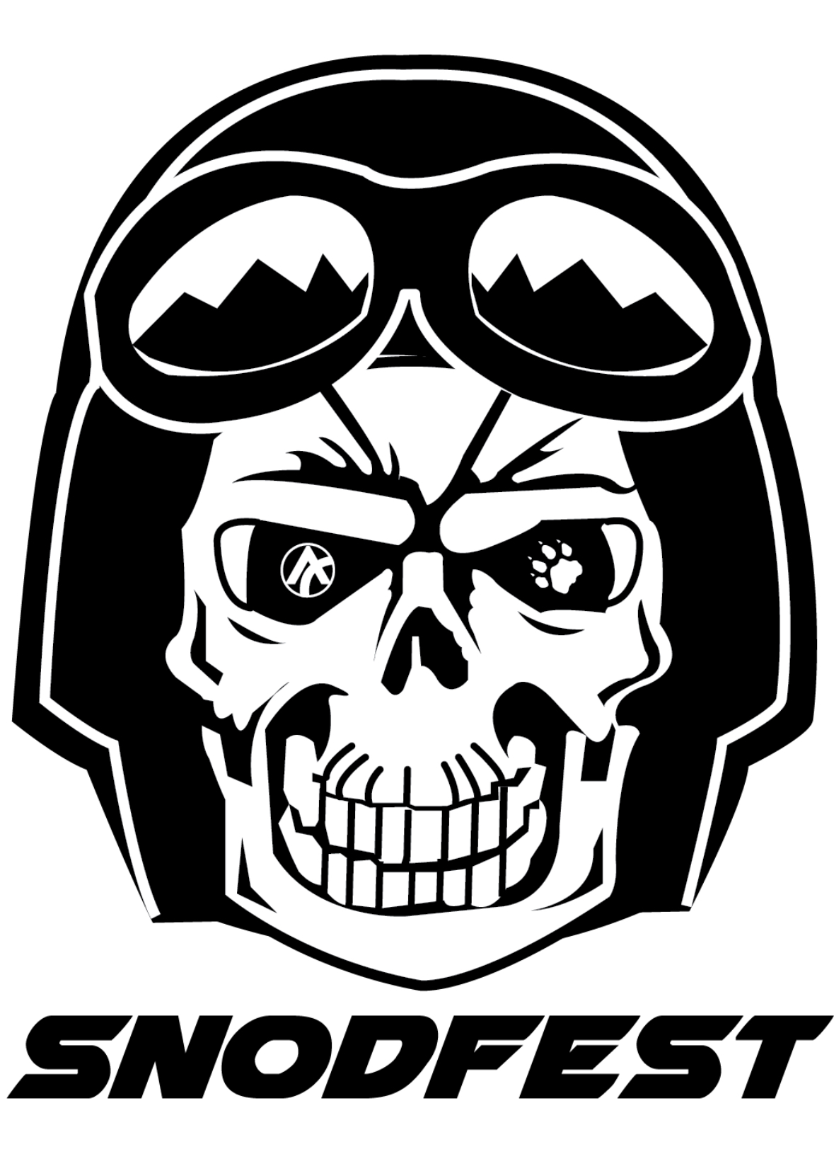 Snodfest Insignia — skull with ski goggles